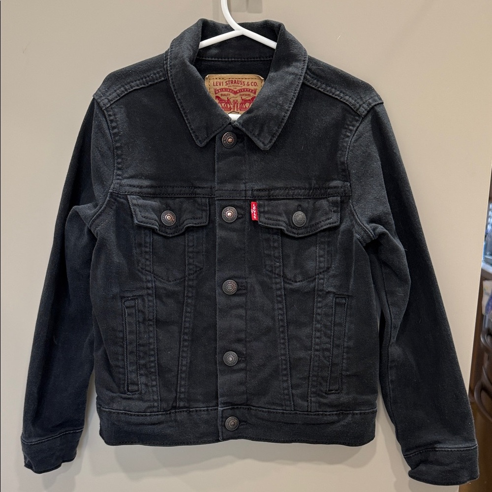 Levi's Kids Black Denim Trucker Jacket - Size 6 M (5-6 YR)